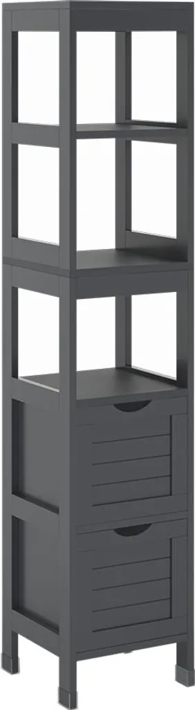 Armadio Bagno Vicco Vilda 30x144x30cm | Grigio MDF 16mm 2 Cassetti