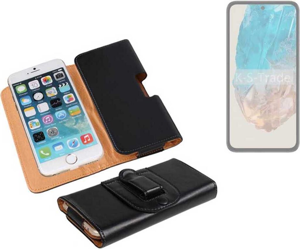 K-S-Trade Schützhülle Handyhülle kompatibel mit Samsung Galaxy M35 5G Holster Gürtel Tasche Schutzhülle Handy-Tasche Smartphone Case Seitentasche