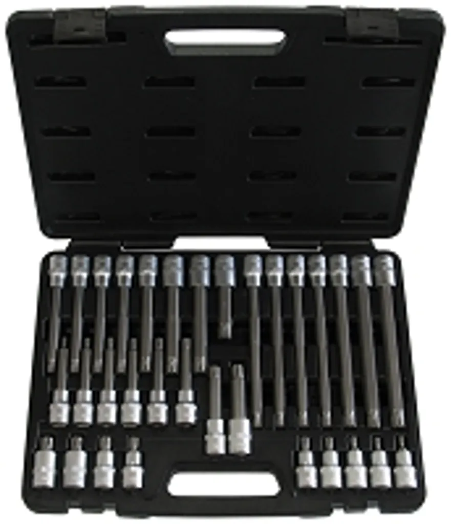 Kit douilles 1/2 cannelées pour réparation automobile 32 pièces M5-M14