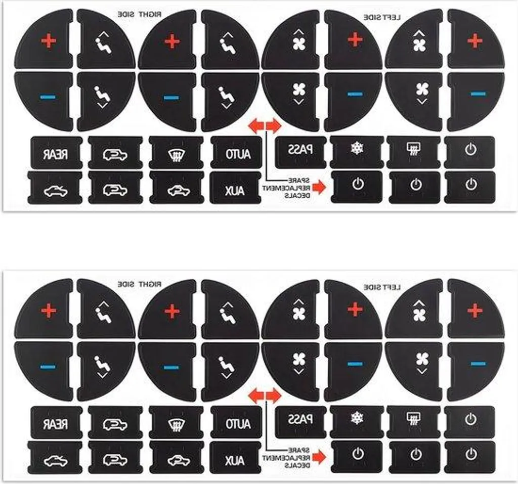 Kit Réparation Boutons de Clim - 31 Stickers Auto et Camion - Lot de 2