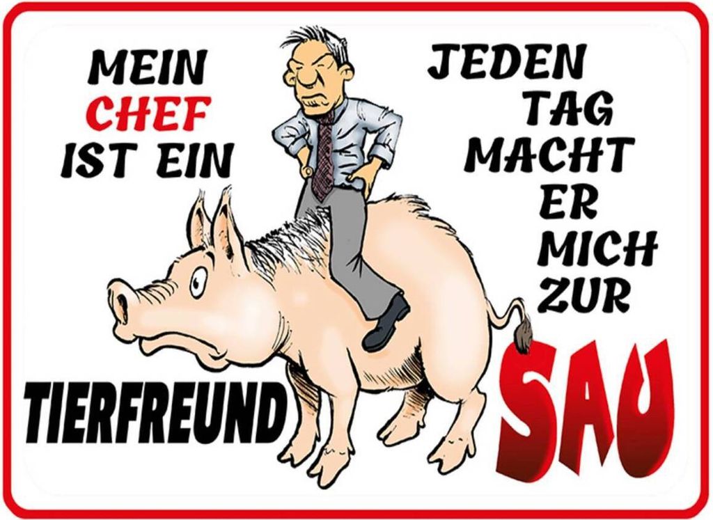 vianmo Holzschild 30x40 cm Chef ist Tierfreund macht mich