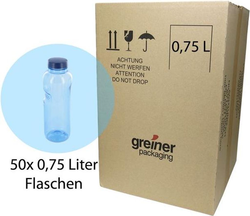 50x Kavodrink 0,75 Liter Trinkflasche Wasserflasche aus Tritan (BPA frei) Flasche Sport *SPARPREIS