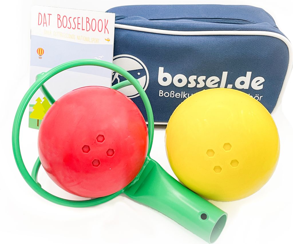 1 Komplettangebot - 2 Boßelkugeln, Kraber und Tasche