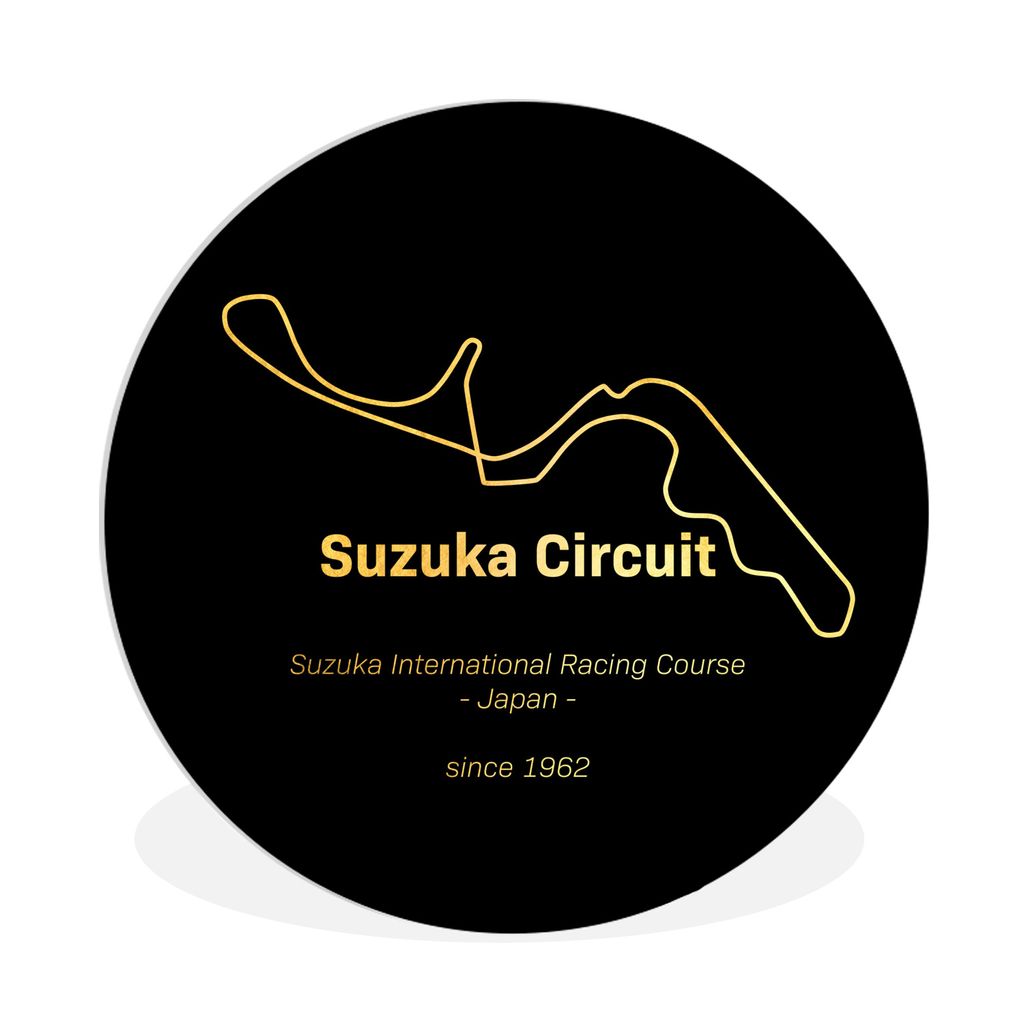 MuchoWow Rundes Wandbild - Runde Bilder Suzuka - F1 - Rennstrecke Ø 30 cm Kreis Wanddekoration Kunststoff - Wandkreis - Wandschmuck - Schlafzimm...