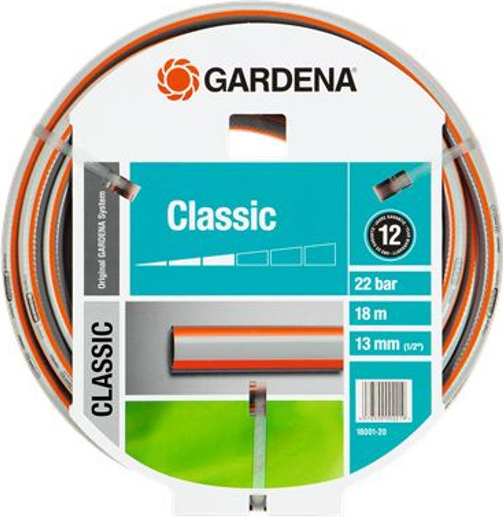 Tuyau Gardena Classic 13 mm - 18 m - Gris - Orange - Image du produit 