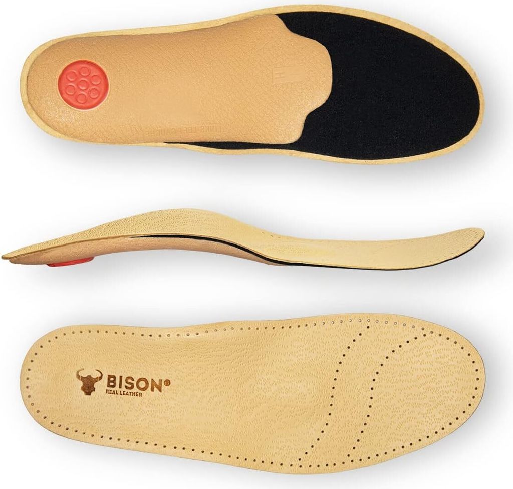 BISON ALFA Orthopädische Einlegesohlen – Fußbett & Dämpfung, Einlagen gegen Fußschmerzen & Plattfuß, 1 Paar, Größe 46, Beige