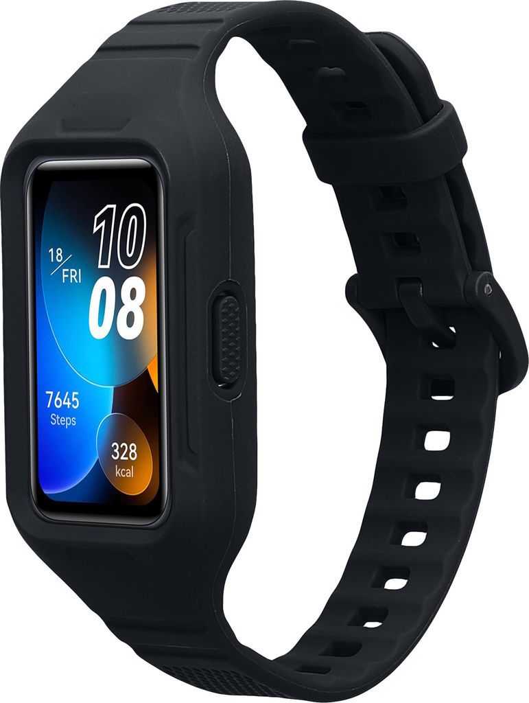 kwmobile Sportarmband kompatibel mit Huawei Band 9 / Band 8 7 6 Pro / Honor Band 7 6 - Armband TPU Silikon für Fitnesstracker - mit Schutz Bumper