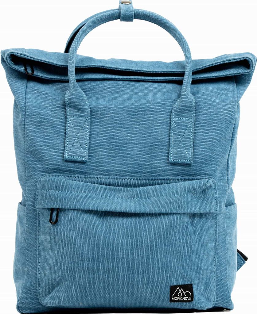 Canvas Rucksack Kolibri 2.0 – 18–22 L Rolltop, 14" Laptopfach, wasserabweisend, Baumwolle – Blau