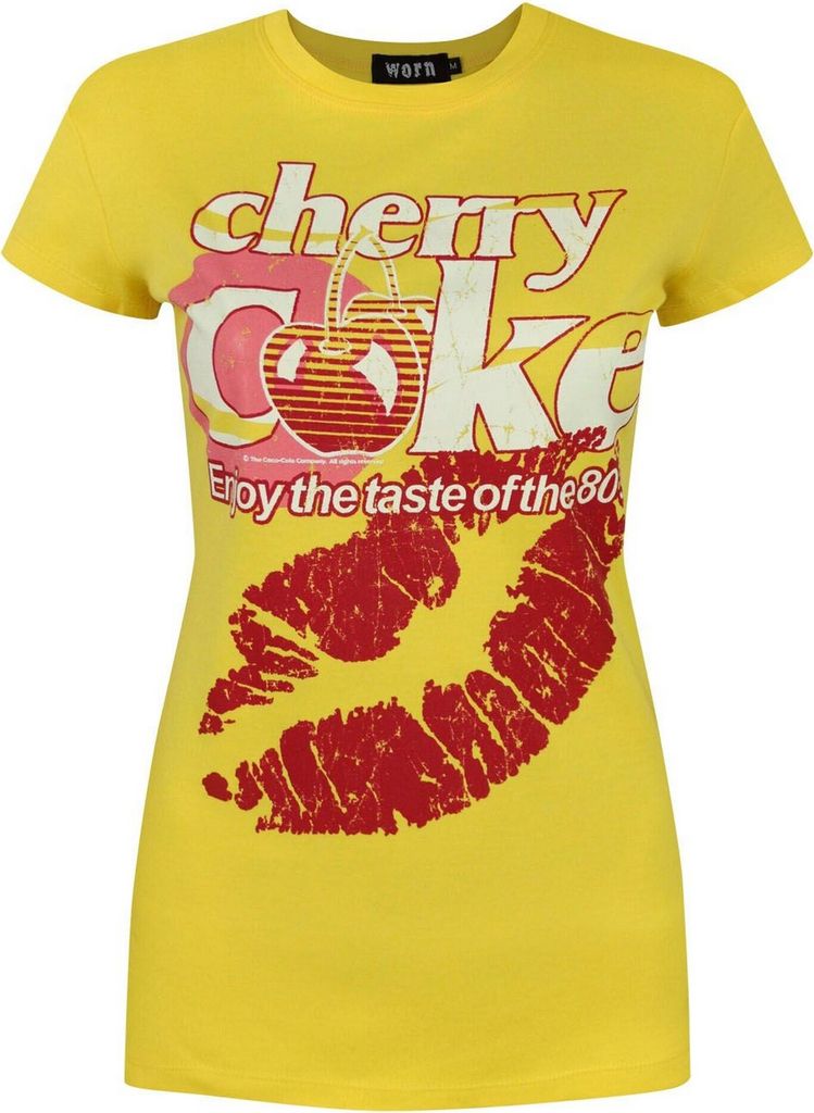 Worn - "Taste of The 80s" T-Shirt für Damen NS4251 (XS) (Gelb)