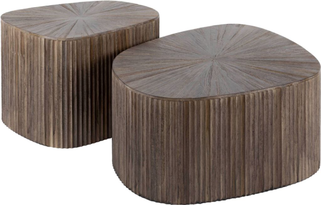KAWOLA Couchtisch INKA Set 2-tlg. XL Teakholz braun viereckig