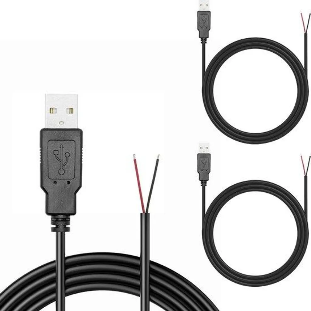 Câble USB 2.0 de 3 mètres 22 AWG avec fils dénudés pour montage DIY