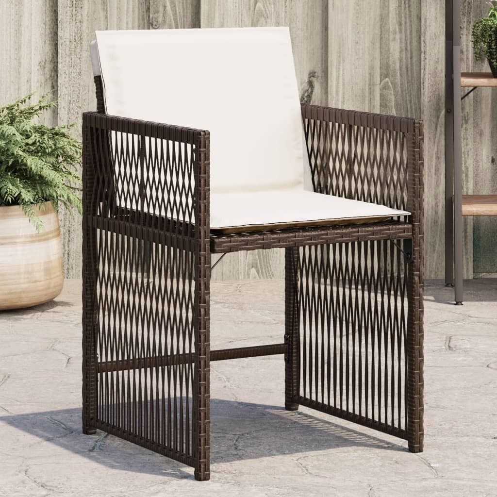 Möbel Gartenstühle mit Kissen 4 Stk. Braun Poly Rattan - Gartenstühle 365037