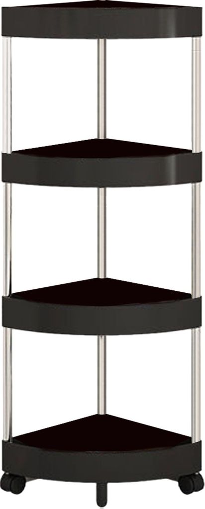 Lagerregal, Rollwagen mit mehreren Schichten, großer Kapazität, 360-Grad-Räder, Design, bodenstehendes Badezimmer-Eckdreieckregal