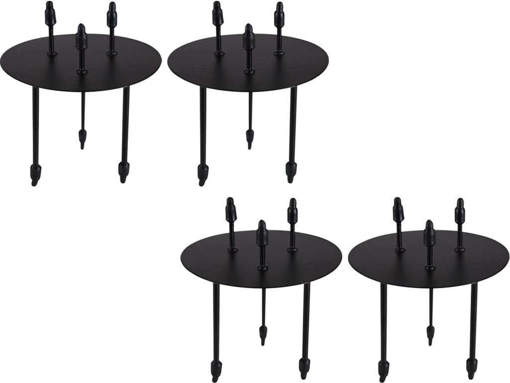 Metall Kerzen-Stecker 4er Set schwarz Stumpenkerzen Produktbild 