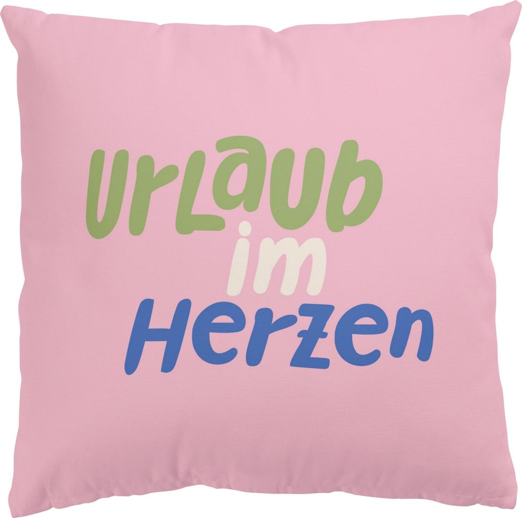 Dekokissen Sprüche drinnen / Indoor Zierkissen Samt waschbar Design rosa Sofakissen ohne Füllung