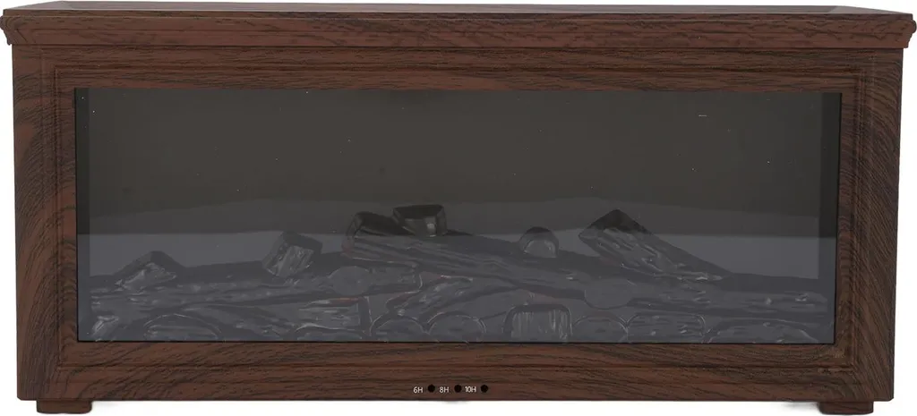 Diffuseur Effet Flamme Réaliste 180ml - Design Cheminée en Bois de Wengé