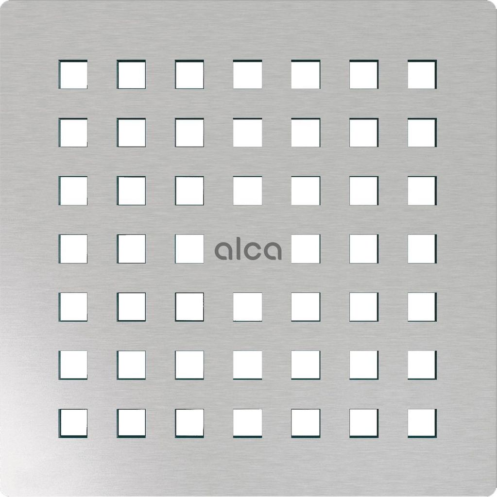 AlcaDrain Rost für Edelstahl Bodenablauf 102×102 mm Edelstahl-Matt