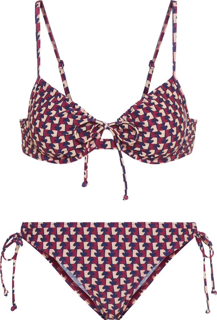 LSCN by Lascana Bügel-Bikini bordeaux bedruckt Größe 42 Cup B