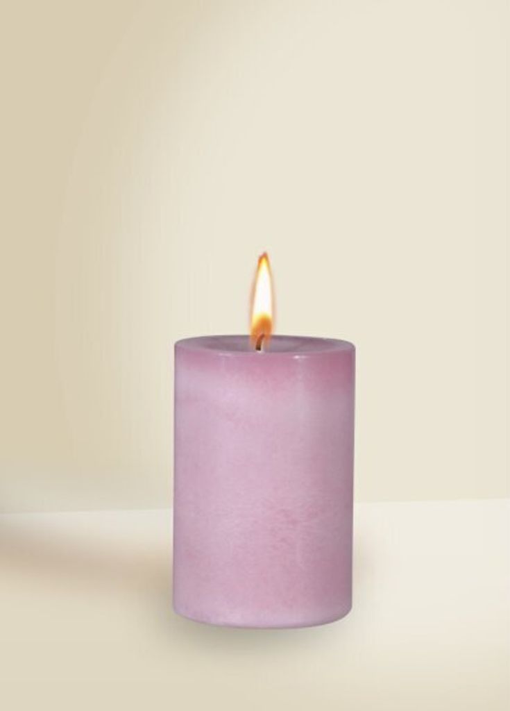 Gegossene Stumpenkerzen Selbstlöschend Rosenholz 90 x Ø 60 mm, 1 Stück, durchgefärbte Kerze für den Adventskranz