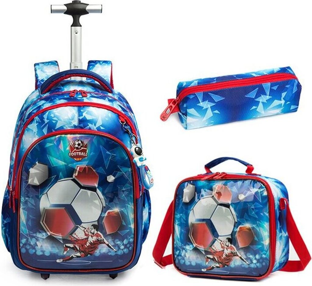 Schulrucksäcke 3 Stück für Kinder, Schultaschen Kinder Rolling Backpack für Mädchen mit Rädern, Trolley Wheeled Rucksäcke für Jungen, Style 7