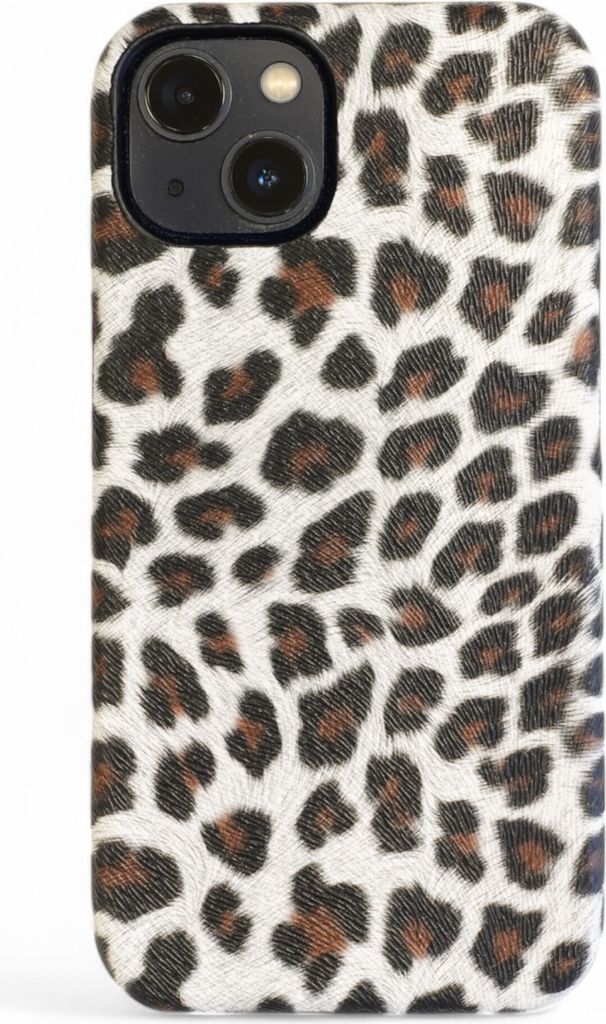 Glamour Leopard Print Handyhülle – Eleganter Wild-Look für dein Smartphone iPhone 14 Weiss-Braun