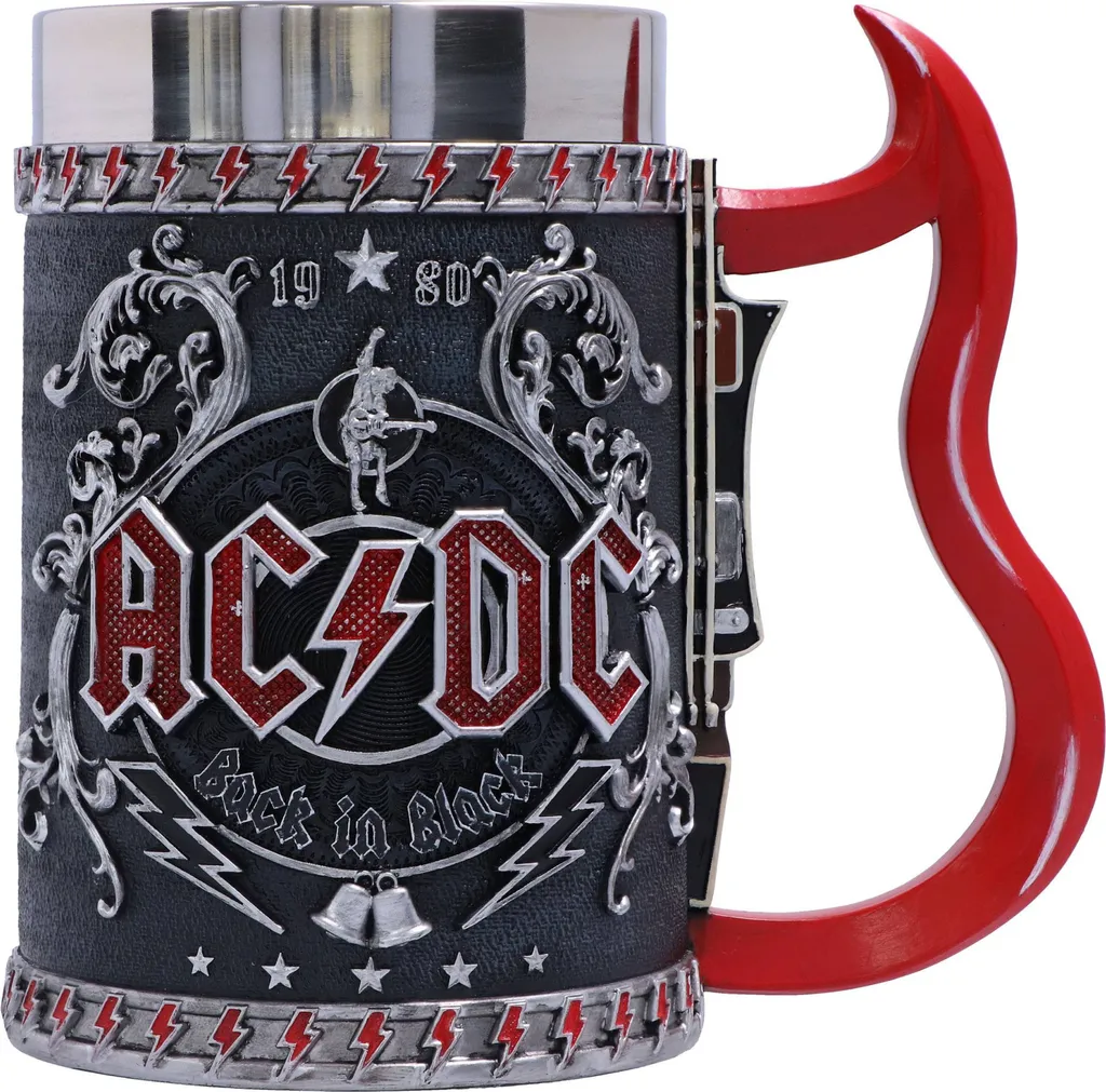 Chope AC/DC Back In Black en résine et acier inoxydable de collection