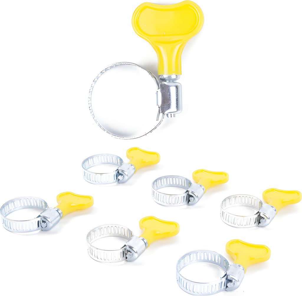 6x Schlauchschelle mit Griff Schelle Flügelmutter Schlauchklemme Rohrschelle Set