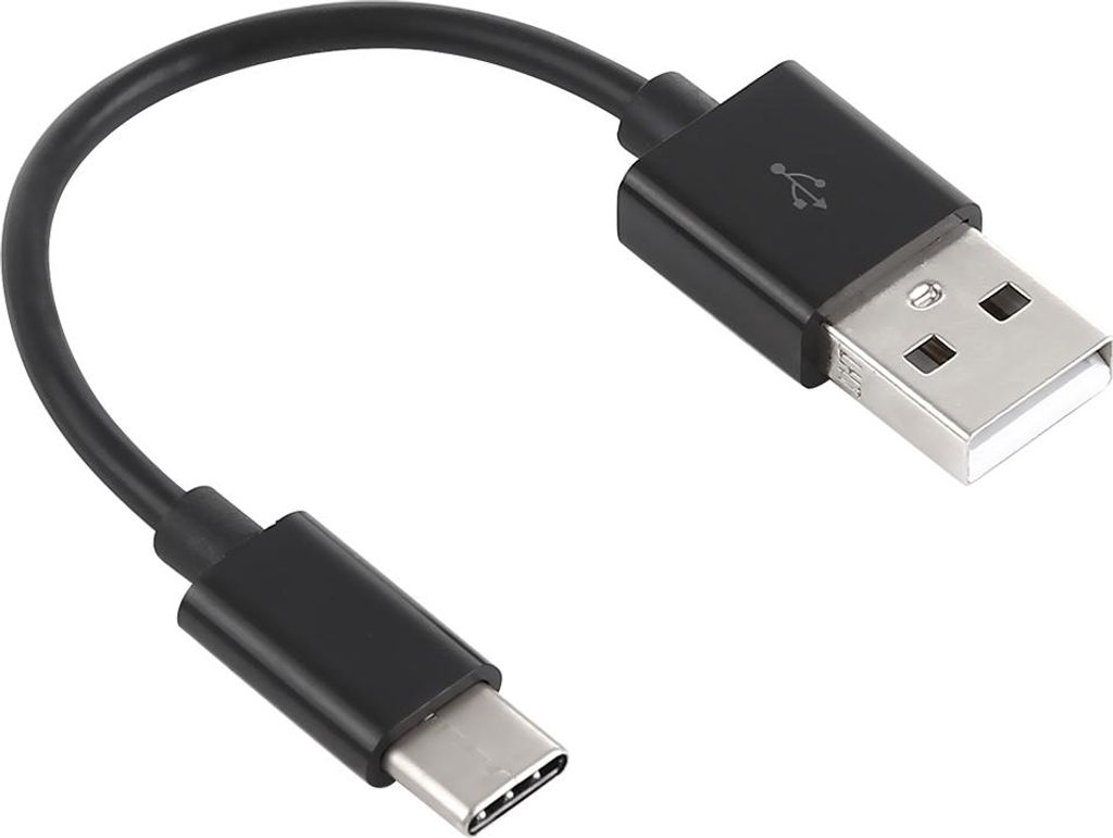 14 cm Lade Kabel Adapter USB auf Typ-C Schwarz für verschiedene Smartphones Neu