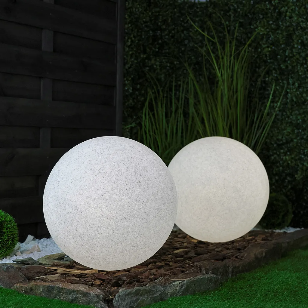 Lampe Boule Extérieure Étanche 40cm IP44 E27 Solution Balisage Jardin