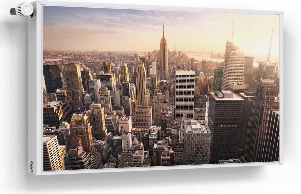 DEQORI Magnetmatte Heizung beschreibbar 100x60 cm 'New York City Skyline' Magnetfolie