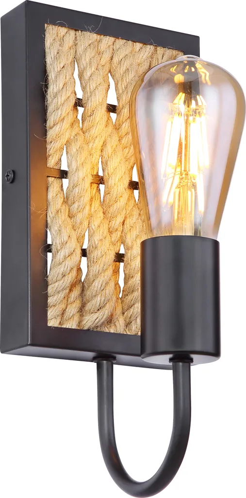 Globo Applique Parete Design Vintage Nero Opaco E27 - Luxury Touch - 1