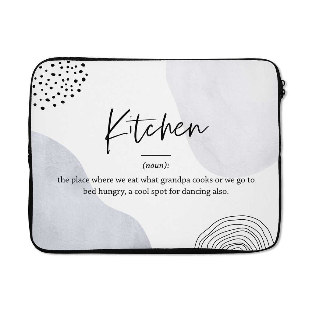 MuchoWow Laptop Hülle 15 Zoll Sprichwörter - Zitate - Küche - Definition Küche - Wörterbuch Laptoptasche - Laptoptasche - Sleeve - Rundum-Sc...