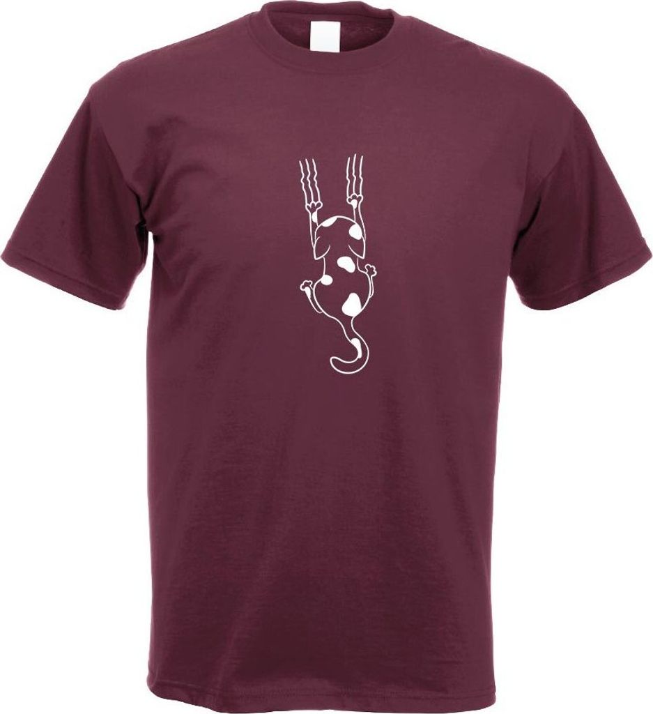 Kiwistar - T-Shirt - Burgund - Katze Motiv2 Motiv Bedruckt Funshirt Design Print - mit Motiv Bedruckt - Funshirt Design - Sport - Freizeit - Herren...