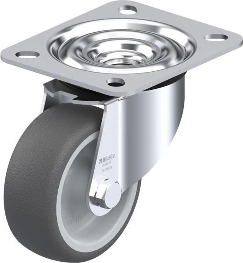 Blickle LE-PATH 80G, Rolle, 375 kg, Grau, Silber, Schwenkräder, Thermoplastische Polyurethane (TPU), 8 cm