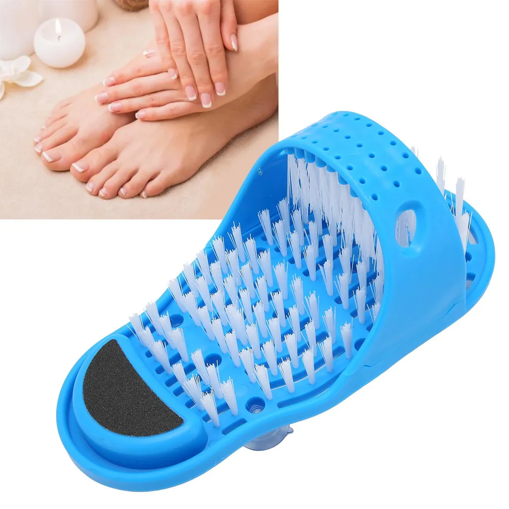 Pack de 2 brosses pieds pour douche chaussures massage scrubber bleu - 3