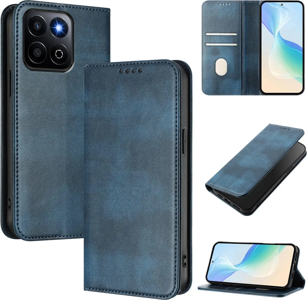 Cover Honor 400 Smart Blu: Portafoglio RFID Antiurto con Supporto