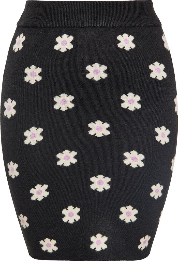 SWIRLY damen rock - schwarz creme lila, XL
