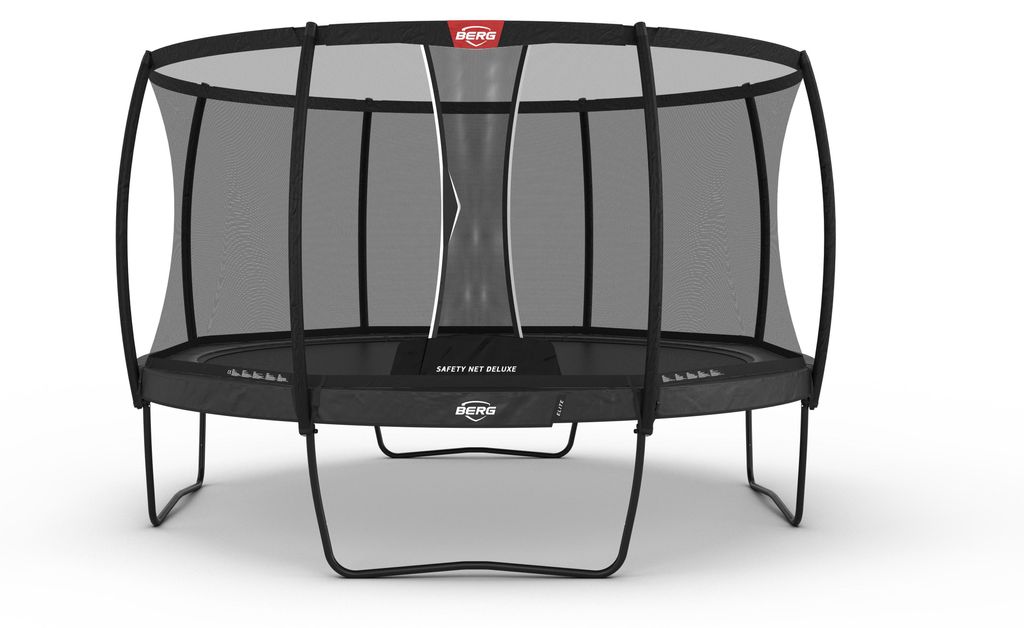 BERG Trampolin Elite Regular 430 + Sicherheitsnetz Deluxe Stahlrahmen Grau