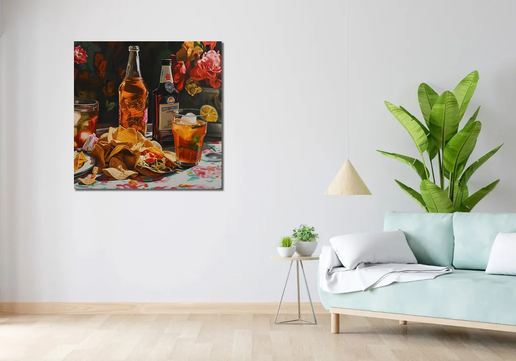 Image Saveurs du Mexique 90x90 cm avec Couleurs Vives et Grand Format