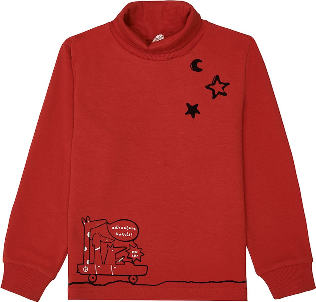 Rollkragenpullover für Jungen Travel - Rot - 122