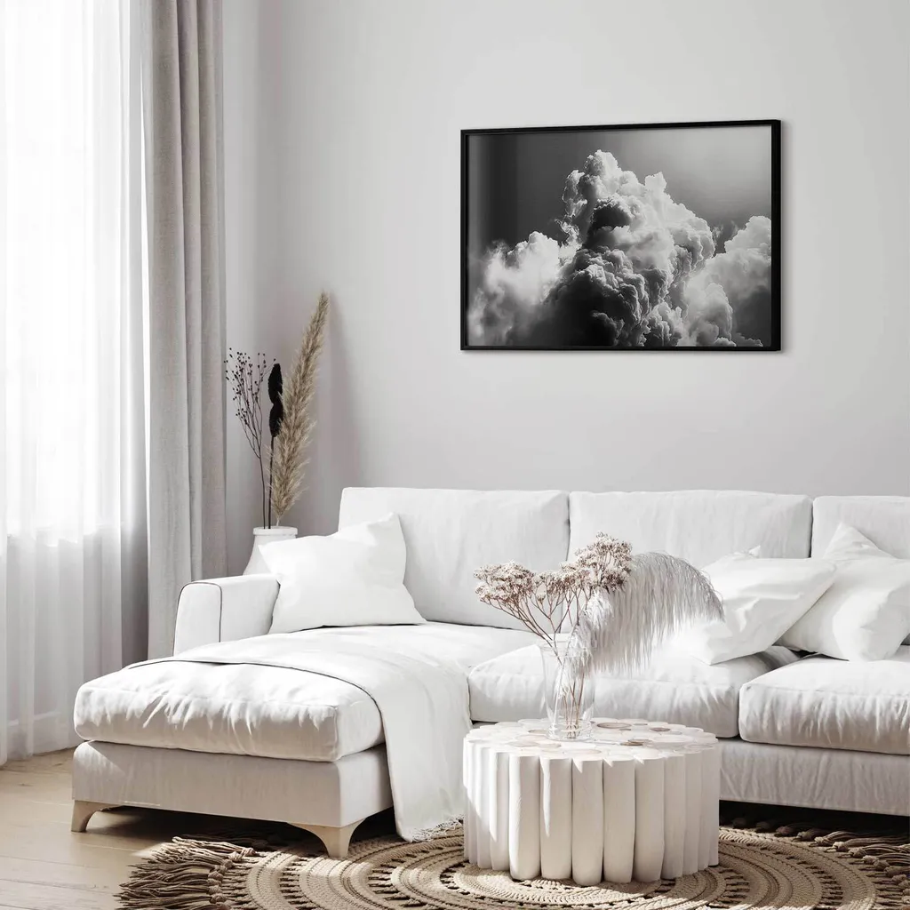 Novart Quadros Astratto Figure Fogli - Nessuna Cornice Necessaria - Collage Moderno Beige Bianco Terra - Soggiorno Camera da letto Corridoio - N034072a