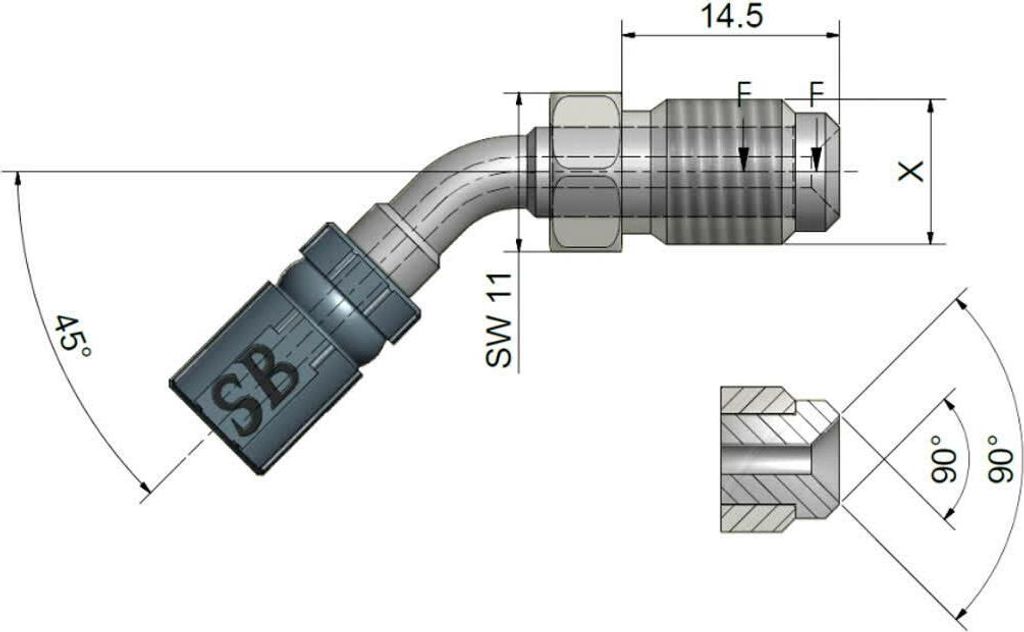 STAHLFLEX Bremsleitung Connector Außengewinde mobil Edelstahl TYP414 M10x1
