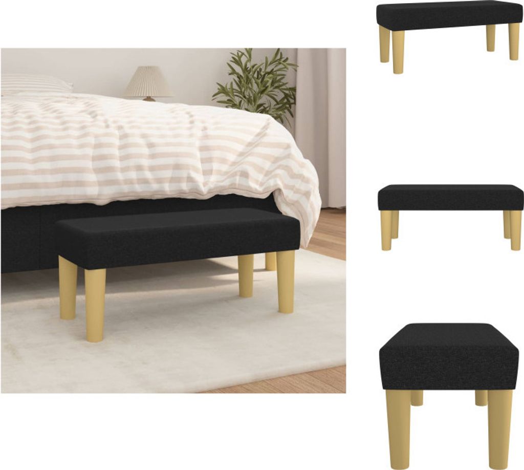 vidaXL Sitzbank Schwarz 70x30x30 cm Stoff - Sitzbänke