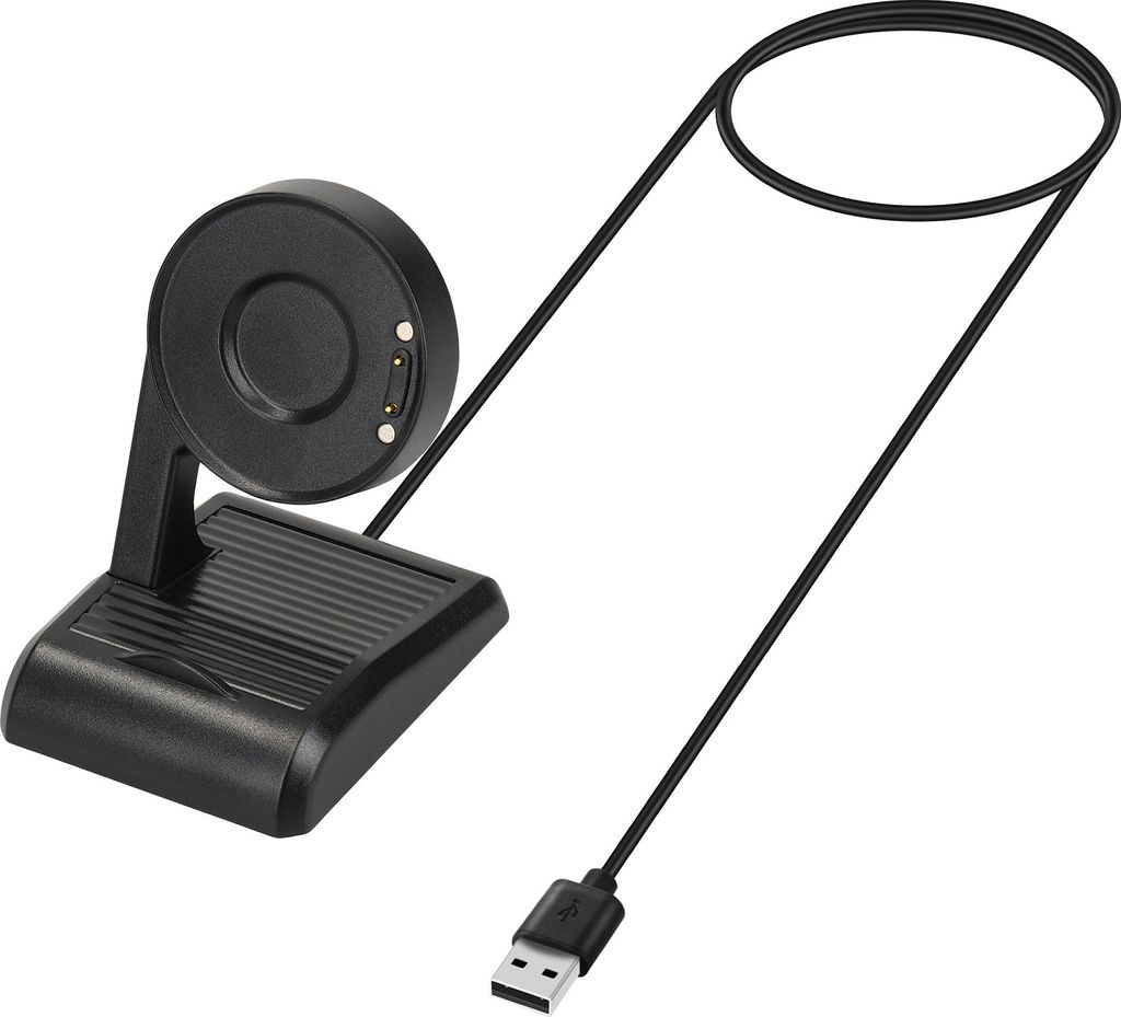 kwmobile USB Ladegerät kompatibel mit Ticwatch Pro 5 / Pro 3 / Pro 3 Lite / E3 - USB Kabel Charger Stand - Smart Watch Ladestation - Docking Stati...