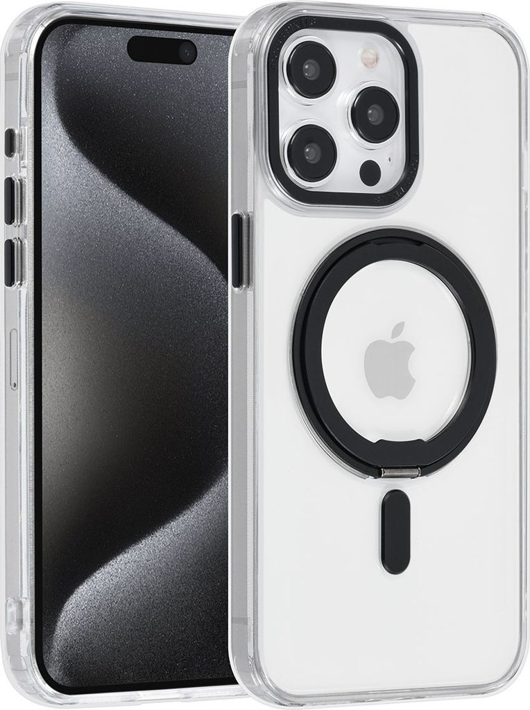 UNIQ Accessory iPhone 15 Pro Max Back cover case - Magsafe Whiteh ring stand - Transparent
