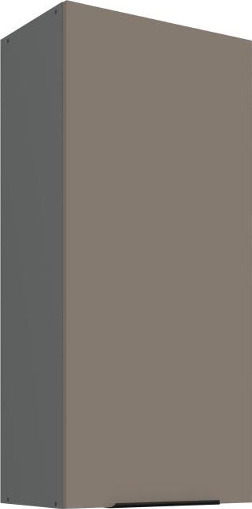 Hoher Küchenoberschrank LUNARA – Breite 50 cm, Dunkelbeige/Anthrazit