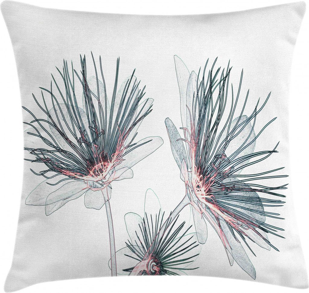 ABAKUHAUS Blumen Kissenbezug, Xtray Effect Passionsblume, Dekokissenhüllen Waschbar Inn/Outdoor Beidseitiger Druck mit Reißverschluß, 60 x 60 cm...