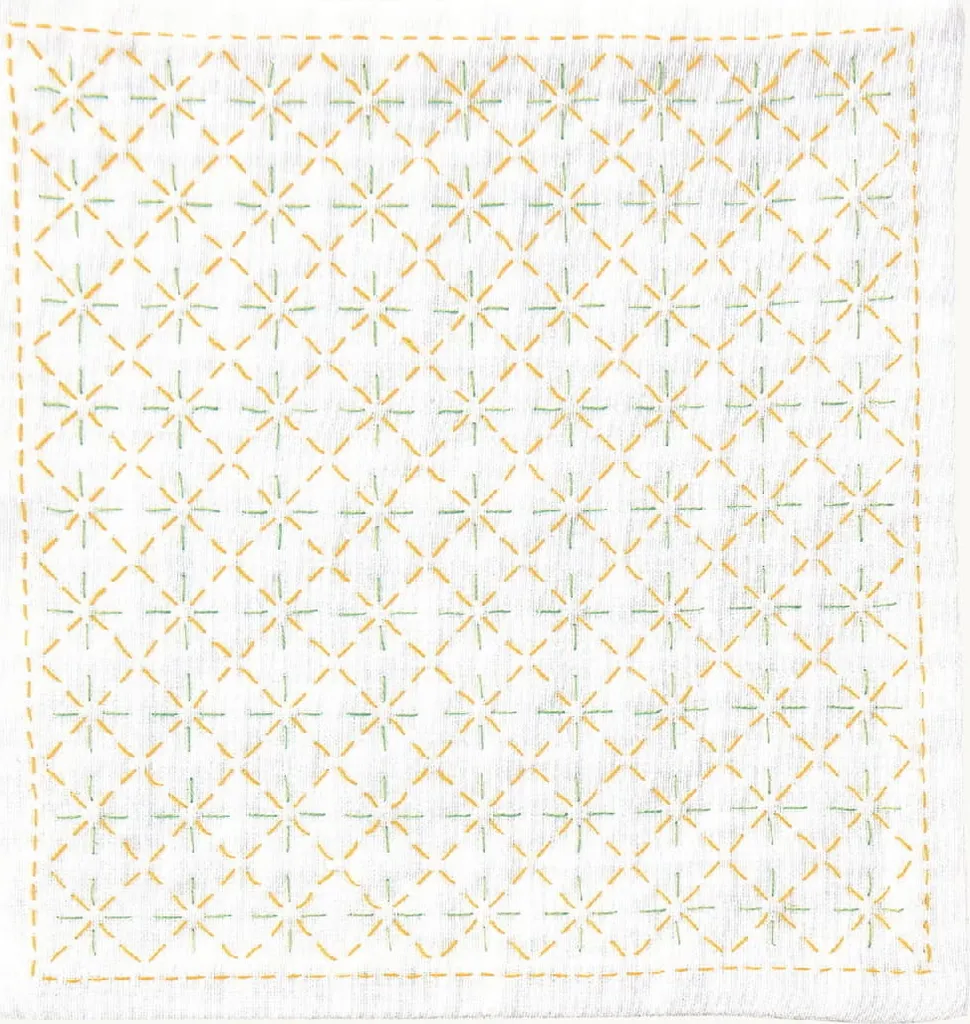 Kit Broderie Sashiko Olympus Hitomezashi Mouchoir iine Ananas Japon