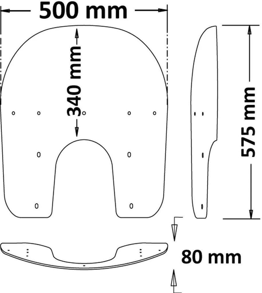 Écran pare-brise ISOTTA 4mm transparent interchangeable ultra robuste