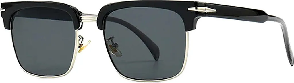 VeyRey Lunettes de Soleil Polarisées Demi-Cerclées Stitch Black Sport